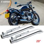 2x For Triumph Bonneville Speedmaster Slip-On Exhaust Muffler Pipe Slash-Cut