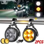 2X LED Motorcycle Auxiliary Fog Spot Lights Driving Lamps For BMW R1200GS F800GS