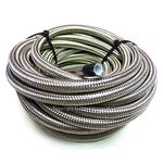 PTFE TEFLON® AN-8 8AN 10MM Stainless Steel Braided Fuel Oil Hose 1/2 Metre