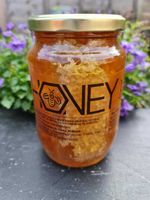 Raw Wildflower Honeycomb in Honey 1kg Jar 2025 Harvest Unfiltered
