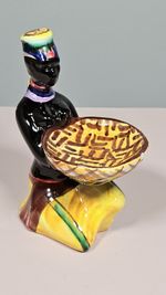 Vintage 1960s Drioli Italian Ceramic Figure Novelty Bottle - Kitsch African Lady