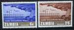 ZAMBIA 1967 Lusaka Airport Opening. Set of 2. Mint Lightly HINGED. SG122/123.