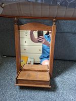 Vintage Dutch Oak Wall Shaving Mirror C1800's