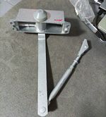 ELEYA Silver Metal Door Closer Body with Arm, Textured Finish