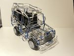 Large African tribal Folk Art Car Sculpture Metal Wire, Land Rover 