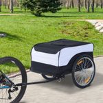 Bicycle Storage Carrier Bike Trailer Cargo  with Hitch White and Black