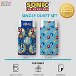 NEW Official Sonic The Hedgehog Reversible Single Duvet Set - Cover + Pillowcase
