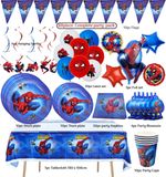 Spiderman gift bags table cloth plates napkins Spidey birthday party decoration