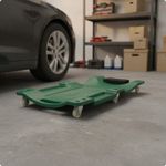 Molded Creeper with Wheels Integrated Handle Cutout, Low-Profile Creeper, home