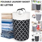 Large Laundry Basket 82L Collapsible Fabric Dirty Washing Clothes Hamper Bin Bag