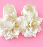 Ivory Girls Dress Socks  Lotus Flower Christening