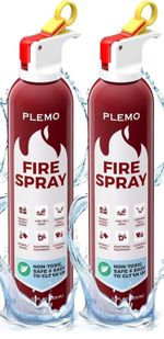 PLEMO Home Fire Extinguisher All-in-1 Car extinguisher for Kitchen, Caravan, 2pk