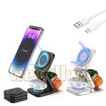 KUXIU X55 3-In-1 Foldable Magnetic Wireless iPhone iWatch airpods Charger &Stand