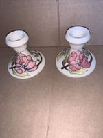 Pair Of Moorcroft MAGNOLIA  Candlesticks 9cm