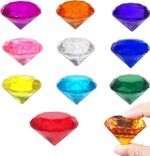 40Mm Gemstones for Kids, 10Pcs Multicolored Acrylic Diamond Gems, Large Pirate