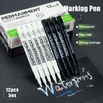 12x White Acrylic Paint Pens Permanent Marker Painting Scrapbook Smooth Ink Flow