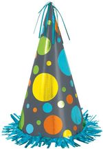 Polka Dots Jumbo Cone Party Hat 13 inch