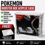 Pokémon Booster Box Clear Acrylic Case, Dust & Scratch Resistant + Cloth (UV)