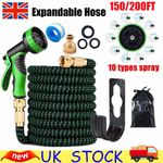 200FT Heavy Duty Expandable Hose Garden Flexible Water Pipe With Water Spray Gun