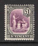 M21420 St Vincent 1913 SG120 - £1 mauve & black