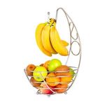 Innoteck Essentials Chrome Banana Tree Fruit Bowl
