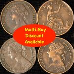 Farthing 1860 - 1895 Victoria Bun Head Choose Your Date (T124)