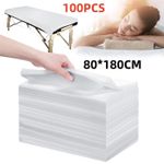 100Pcs Disposable Spa Massage Table Sheet Salon Beauty Bed Cover Non-woven White