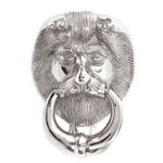 UAP 5 Inch Antique Style Lion Head Door Knocker, Polished Chrome