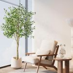 6FT Artificial Olive Tree 180cm Tall Faux Olive Plants Potted Olive Silk Tree UK