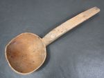 Antique wooden Welsh cawl spoon ladle with hook