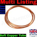 2mm-6mm Soft Copper Tube Pipe Model Vintage Car Train Refrigeration Plumbing DIY