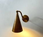 Modern Style Handcrafted Mid Century Raw Brass Wall Lamp Scone