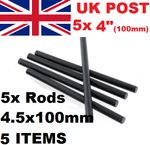 5x 100mm 4" FLINT STEEL FERRO MAGNESIUM ROD FIRE LIGHTER STARTER LONG SURVIVAL