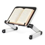 Reading Book Holder Stand, 360° Rotating Base Adjustable & Foldable Design