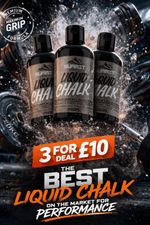 [3 for £10] Liquid Chalk Hand Grip for Gym Weightlifting and Gymnastics, 250mlx3