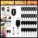 30PCS Retractable Badge Holders with Lanyard, Belt Clip & Key Ring - Black ID Cl
