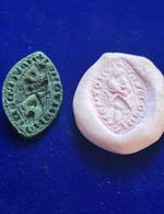 ECCLESIASTICAL VESICA SEAL MATRIX  13th CENTURY mary/baby jesus 