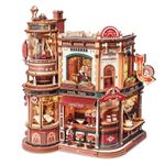 ROKR 3D DIY Dream Coffee Factory Music Box LED Light Kinetic Puzzle  Adult Gift