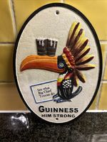 Guinness Him Strong Chief Toucan Cast Iron Sign Wall Plaque gift