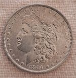 1884 Morgan Silver Dollar, New Orleans. 