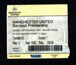 Newcastle United v Manchester United 2004-2005 Premier League Ticket 14/11/2004