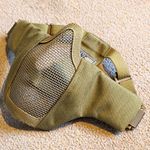 Tan Metal Mesh Face Mask Airsoft Paintball Protective Gear One Size