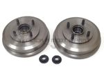 FORD FIESTA MK6 2002-2007 REAR 2 BRAKE DRUMS + 2 FITTED WHEEL BEARINGS +HUB NUTS