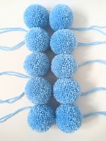 Made To Order  10 X Cloud Blue 6cm Acrylic Yarn pom poms 