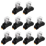 10Pcs DC 12V Electromagnetic Power Relay, 8-Pin 5A 2NO 2NC - MY2NJ