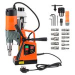 1450W Magnetic Drill Press 12500N Mag Drill Machine 50mm Depth 850rpm W/ 11 Bits