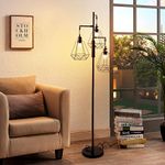  Industrial Cage Floor Lamp Black Standing Lamp Tall Pole Lights Bedroom Living 