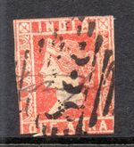 India. Queen Victoria. One Anna. Die III. Used.  Issued 1855.  SG No. 16