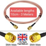 SMA MALE to SMA MALE PIGTAIL FLY LEAD EXTENSION CABLE RG316 10cm to 300cm.