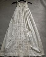 Vintage Christening Gown White Cotton Lace Baptism Robe Broderie Anglaise 114cm